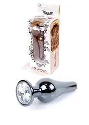 Анальна пробка B - Series HeavyFun Jawellery Dark Silver, прозора Boss Series 64-00057 103407