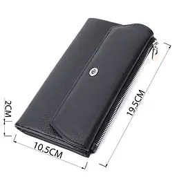 Жіноче портмоне з блоком для карт з натуральної шкіри ST Leather 22698 чорне - мініатюра 3