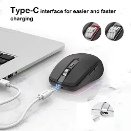 Мишка бездротова FM FIT-3 USB+Bluetooth з RGB-підсвіткою на акумуляторі - мініатюра 5
