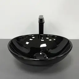 Умивальник VBI Parma black glossy накладний VBI-011021, Чорний - мініатюра 3