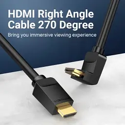 Кабель мультимедійний HDMI M to HDMI M 3.0m 4K60Hz 90° corner black Vention (AAQBI) - мініатюра 7