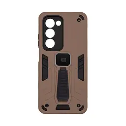 Чехол для OPPO A5 4G/A5 5G/A5m 4G, Proover, коричневый, с подставкой и магнитом, противоударный, ударопрочный, бронированный, панель-накладка, защита всего корпуса, термополиуретан (TPU) + поликарбонат (PC), ArmorStandart (ARM87392)