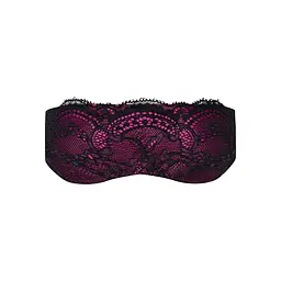 Атласна маска Obsessive Roseberry mask, pink, прикрашена мереживом, для сну - мініатюра 2