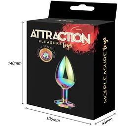 Металева анальна пробка Mai Attraction Toys №74 Rainbow - мініатюра 7