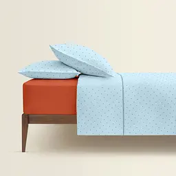 Комплект постільної білизни Cosas євро з простирадлом на резинці MINI DOTS CS16 200 x 220 см (DotsGreyLightBlue_El-103Orange_200) - мініатюра 2
