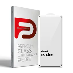 Захисне скло для Xiaomi 13 Lite 5G, Full Glue Curved, з вигнутими краями і заокругленнями з боків, на весь екран, глянцеве скло з рамкою, загартоване, ударостійке, олеофобне покриття, клейовий шар по контуру, ArmorStandart (ARM66960)
