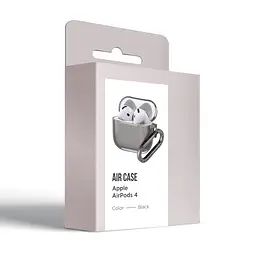 Чохол для навушників Apple AirPods 4, чорний, Air, термополіуретан (TPU), протиударний, захист від подряпин, пилу і ударів, футляр з карабіном для кріплення, точні вирізи для доступу до роз"ємів, ArmorStandart (ARM82606) - мініатюра 3