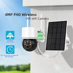 Вулична WiFi IPкамера Q6 сонячна панель зарядки акумулятор 5200мАг  PIR сенсор руху - мініатюра 6