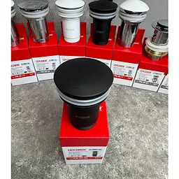 Донний клапан для раковини Koer PW-07-05 з переливом автоматичний Click-Clack 1 1/4″ Чорний KR5785 - мініатюра 11
