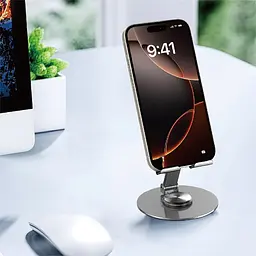 Підставка для телефону WIWU ZM-014 Desktoop Rotation Stand Grey - мініатюра 3