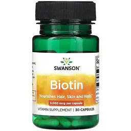 Біотин Swanson Biotin 5000 mcg 30 caps (1086-100-93-5003403-20)