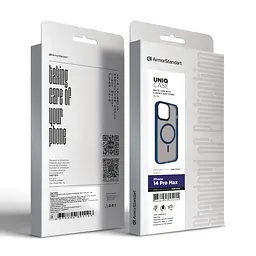 Чехол для Apple iPhone 14 Pro Max, Uniq MagCase, синий, противоударный, панель-накладка с MagSafe, ударопрочный TPU+PC, с магнитом MagSafe, поддержка полноценной беспроводной зарядки, ArmorStandart (ARM75303) - мініатюра 6