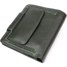 Вертикальний жіночий гаманець з натуральної шкіри ST Leather 23070 зелений - мініатюра 2