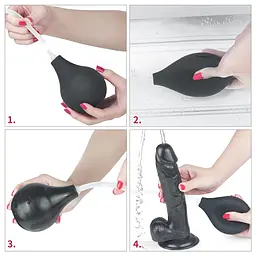 Фалоімітатор LoveToy Squirting 11'' 28 см чорний - мініатюра 10