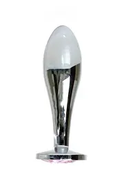 Анальна пробка Jewellery Silver Plug Clear M 9.2 см (рожевий)