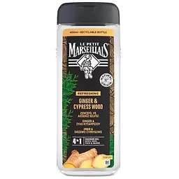 Гель для душу Le Petit Marseillais 4 в 1 Імбир і кипарисове дерево 400 мл (3574661715933)