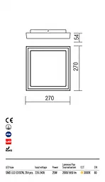 Стельовий світильник BEZEL PL M LED 25W IP54 DB 3000K (SQ) (5.1.2) Redo 9188 - мініатюра 3