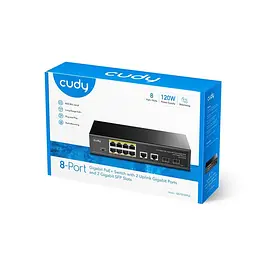 PoE-комутатор 12-портовий некерований Cudy GS1010PS2 гігабітний з 8 портами PoE+, 120W (73-00541) - мініатюра 4
