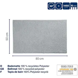 Килимок для ванної Kela Maja 80x50x1.5 см морозно-блакитний (23555) - мініатюра 3