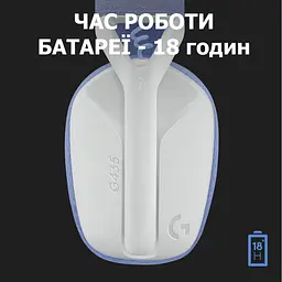 Ігрова гарнітура Logitech G435 Lightspeed Wireless White (981-001074) - мініатюра 6