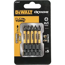 Набір біт DeWalt Impact Torsion ударні Ph1 L=57 мм 5 шт. (DT7997T)