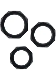 Набір ерекційних кілець ToyJoy Power Halo C-Ring Set (чорний)