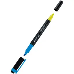 Набір маркерів Axent Highlighter Dual 2534-A клиноподібний 2-4 мм 12 шт. блакитний/жовтий (2534-02-A)
