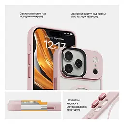 Чехол для Apple iPhone 17 Pro Max, Uniq MagCase, розовый, противоударный, панель-накладка с MagSafe, ударопрочный TPU+PC, с магнитом MagSafe, поддержка полноценной беспроводной зарядки, ArmorStandart (ARM86273) - мініатюра 3