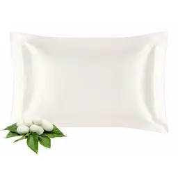Наволочка MaryuPHair 50×75 см з натурального шовку Mulberry з кантом 5 см (біло-кремовий)