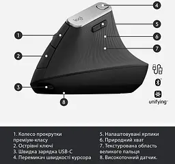 Миша комп'ютерна Logitech MX Vertical (910-005447, 910-005448, 910-005449) - мініатюра 6