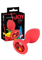 Анальна пробка з кристалом Colorful Joy Jewel Red Plug Small 7.2 см (червоний) - мініатюра 2