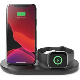 Беспроводное зарядное устройство 3 в 1 Belkin WIZ-001VF Wireless iPhone/Watch/AirPods Black - мініатюра 6