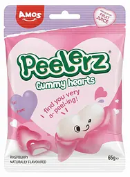 Жувальні цукерки Amos Peelerz Valentine Gummy Hearts 65г