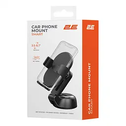 Автомобільний тримач смартфона 2Е Smart 3.5-6.7", чорний 2E teh0018469 - мініатюра 9