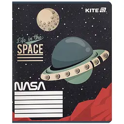 Зошит  Kite Nasa в клітинку 12 аркушів різнобарвний