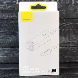 Зовнішня мережева карта адаптер Baseus Lite Series Ethernet Adapter Type-C to RJ45 LAN Port (100Mbps) - мініатюра 2