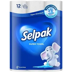 Паперові рушники Selpak 3 шари 80 відривів 12 рулонів (8690530125001)