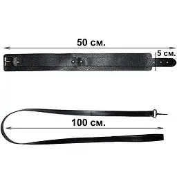 Шкіряний нашийник з повідцем для ігор з домінуванням BDSM One size K000410 - мініатюра 2