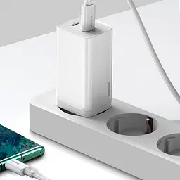 Мережевий зарядний пристрій Baseus GaN Lite 2Type-C 65W CCGAN2L-E02 White - мініатюра 5