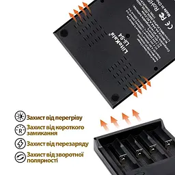 Зарядний пристрій для акумуляторів Li-Ion/LiFePO4/Ni-Mh інтелектуальний на 4 незалежні канали з рухомими контактами 18650, AA, AAA Liitokala Lii S3 8903 - мініатюра 4