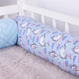 Захисні валики-бортики MirSon Kids Time 18-0006 Rainbow Unicorn, сині, 2 шт. - мініатюра 6