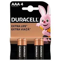 Батарейка Duracell AAA лужні 4 шт. в упаковці (5000394052543 / 81545421) - мініатюра 2