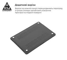 Чохол-накладка для MacBook Air 15,3 M5/M4/M3/M2, сірий, Air Shell, пластиковий захисний аксесуар для ноутбука, протиударний, з вентиляцією та доступом до портів, ArmorStandart (ARM80465) - мініатюра 4