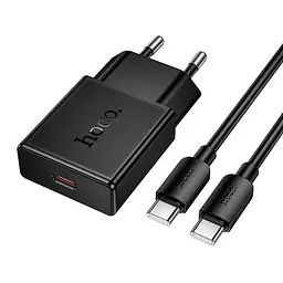 Адаптер мережевий HOCO C to C cable Speed single-port PD ultra-thin charger set N72 |1Type-C, 20W/3A, PD/QC|
