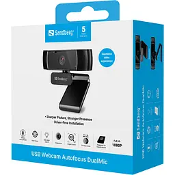 Веб-камера Sandberg Autofocus DualMic Full HD Stereo microphone - мініатюра 7