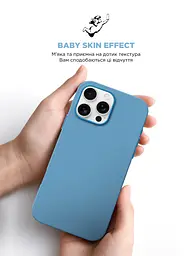 Силиконовый чехол для Apple iPhone 16 Pro Max, ICON2 Case, голубой, противоударный, панель, защита всего корпуса, матовая поверхность Soft Touch, выступает над дисплеем, совместим с защитными стеклами и пленками, с микрофиброй, ArmorStandart (ARM79643) - мініатюра 8