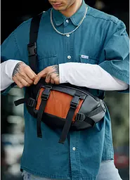 Чоловіча сумка бананка Sambag Dynamicdart чорно-помаранчева 38 × 21 × 7 см (80411129m) - мініатюра 5