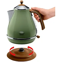 Електрочайник Delonghi KBOV2001.GR Icona Vintage Green UA - мініатюра 2