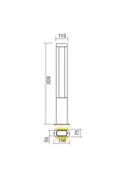 Стовпчик DOLMEN ST H80 LED SMD 13W IP54 DG 3000K(4.1.2) Redo 90125 - мініатюра 2