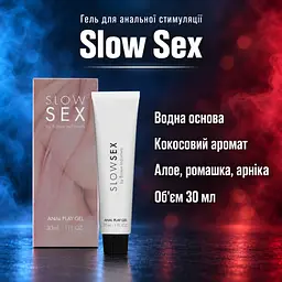 Гель для анальної стимуляції лубрикант інтимна змазка Bijoux Indiscrets Slow Sex — водний, кокос, 30 мл
